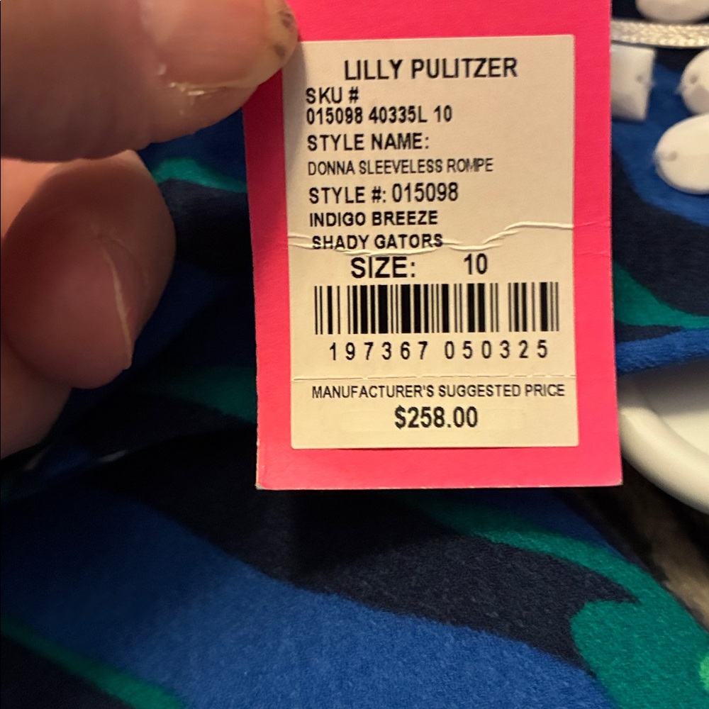 Lilly Pulitzer Donna Sleeveless Romper * Indigo Breeze Shady Gators (10) - Picture 11 of 11